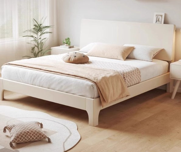 COURTNEY HAMPTON American Solid Wood Japandi Style 3 Size Minimalistic Walnut Bed Frame