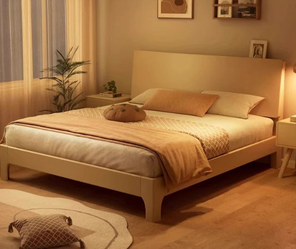 COURTNEY HAMPTON American Solid Wood Japandi Style 3 Size Minimalistic Walnut Bed Frame