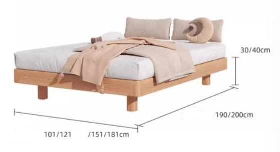 CHANTAL FAIRFIELD American Solid Wood 3 Colour Minimalistic Japandi Design Flat Bed Frame
