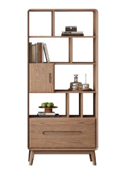 CALLISTO REGENCY Bookshelves Nordic Style American Solid Ash Wood Walnut Modular Partitioned Bookcase