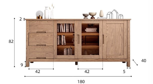 CORDELIA REGENCY American Buffet Solid Ash Wood Nordic Design Storage Cabinet Sideboard
