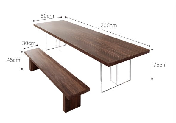 CARPENTER HAMPTON Walnut Wabi Sabi American Solid Wood Japandi Style Floating Design Dining Table