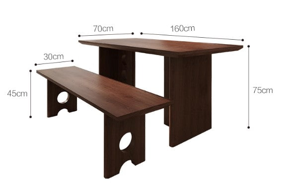 CLETUS REGENCY American Solid Wood Nordic Retro Style Multi Size Walnut Dining Table Set