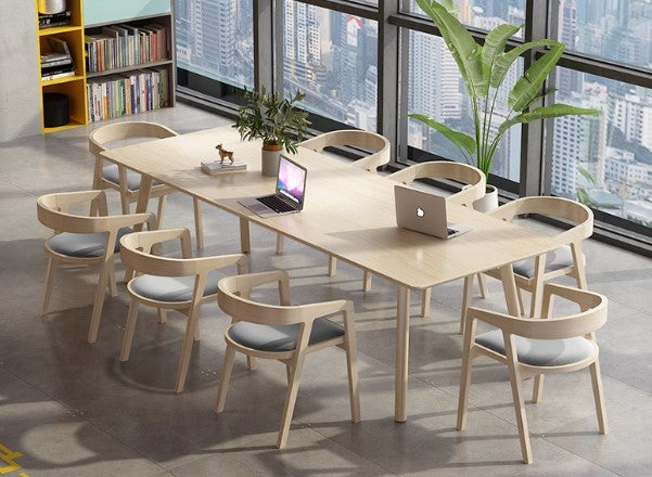DELILAH SHERATON American Solid Wood Office Conference Table Multi Size Japandi Style