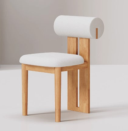 DAWN SHERATON American Solid Wood Leather Upholstered Dining Chair Japandi Style