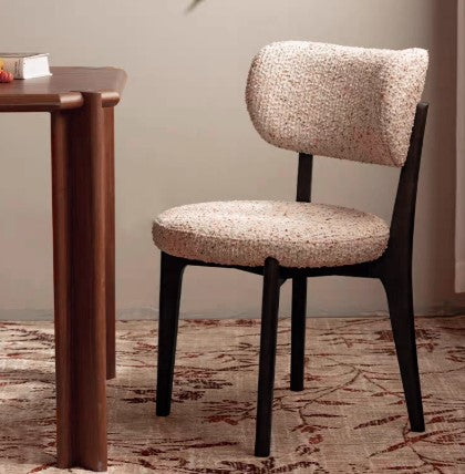 DANI SHERATON Scandinavian Style American Solid Wood Large Cotton Seat Upholstered Dining Chair