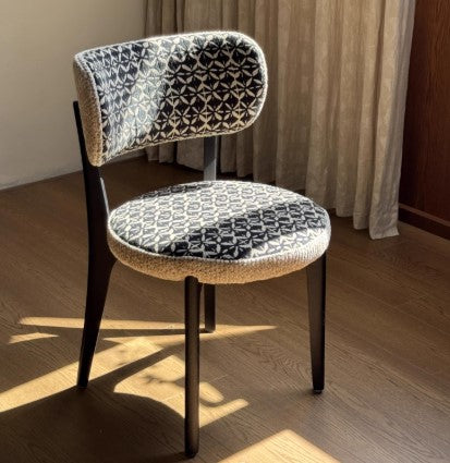 DANI SHERATON Scandinavian Style American Solid Wood Large Cotton Seat Upholstered Dining Chair