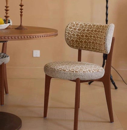 DANI SHERATON Scandinavian Style American Solid Wood Large Cotton Seat Upholstered Dining Chair