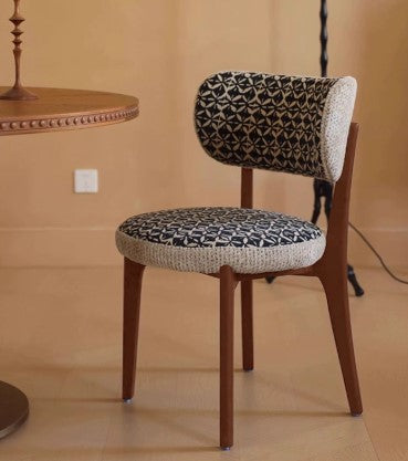 DANI SHERATON Scandinavian Style American Solid Wood Large Cotton Seat Upholstered Dining Chair