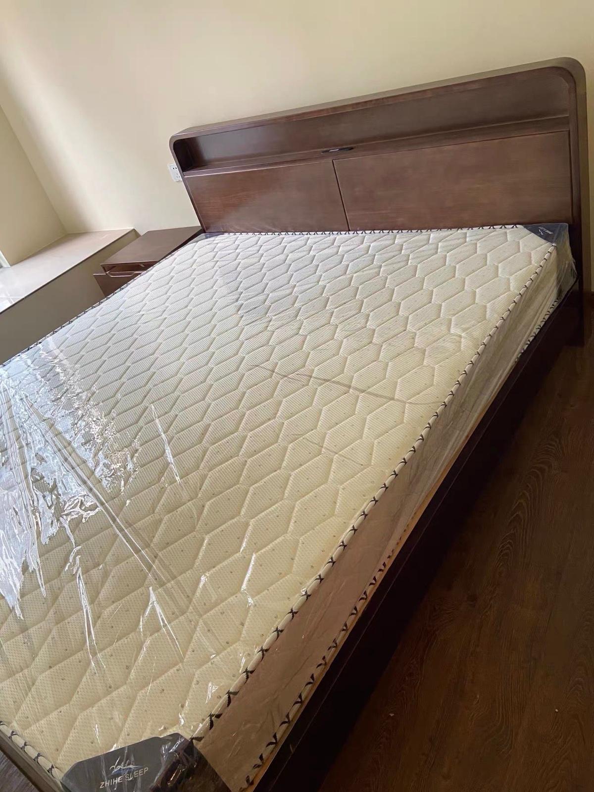 ASAPH HILTON CELINE American Solid Wood Walnut Multi Shelf Bed Frame Nordic Style Hydraulic Drawer Box Option