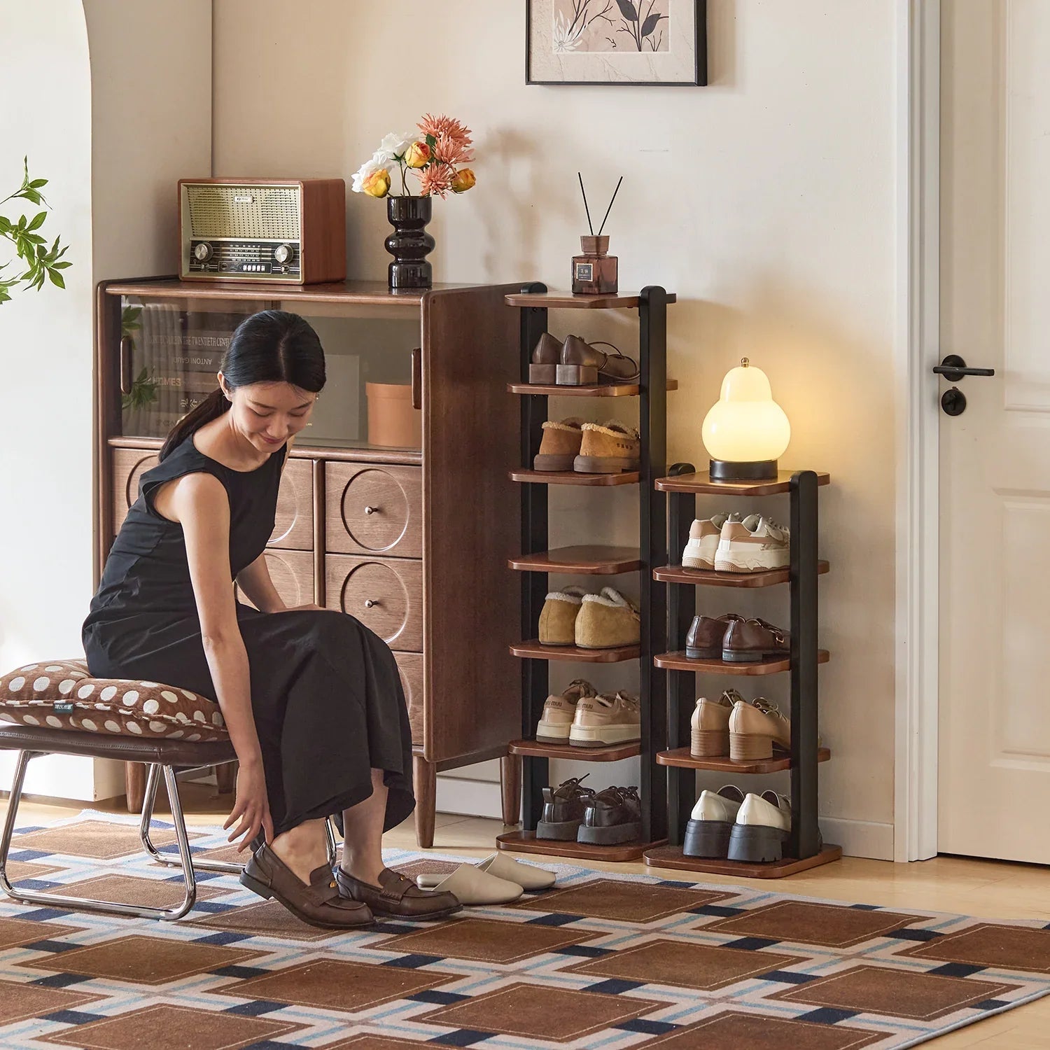 Bauhaus Wood Shoe Shelf FLOW