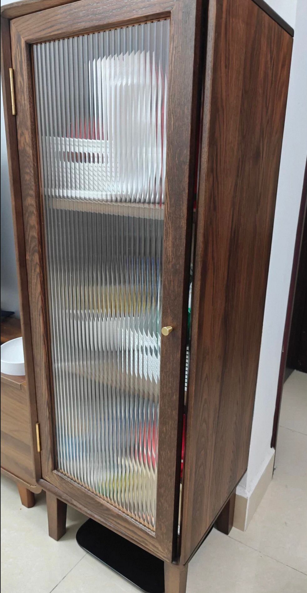 ELLE SWEDEN Glass Display Bookcase Solid Wood ( 2 Colour 2 Size )