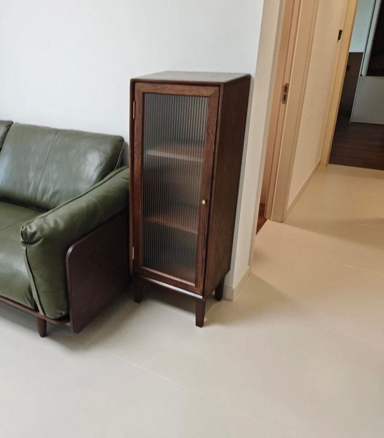 ELLE SWEDEN Glass Display Bookcase Solid Wood ( 2 Colour 2 Size )