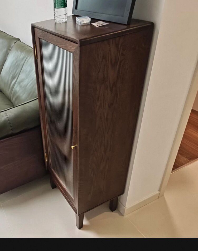 ELLE SWEDEN Glass Display Bookcase Solid Wood ( 2 Colour 2 Size )