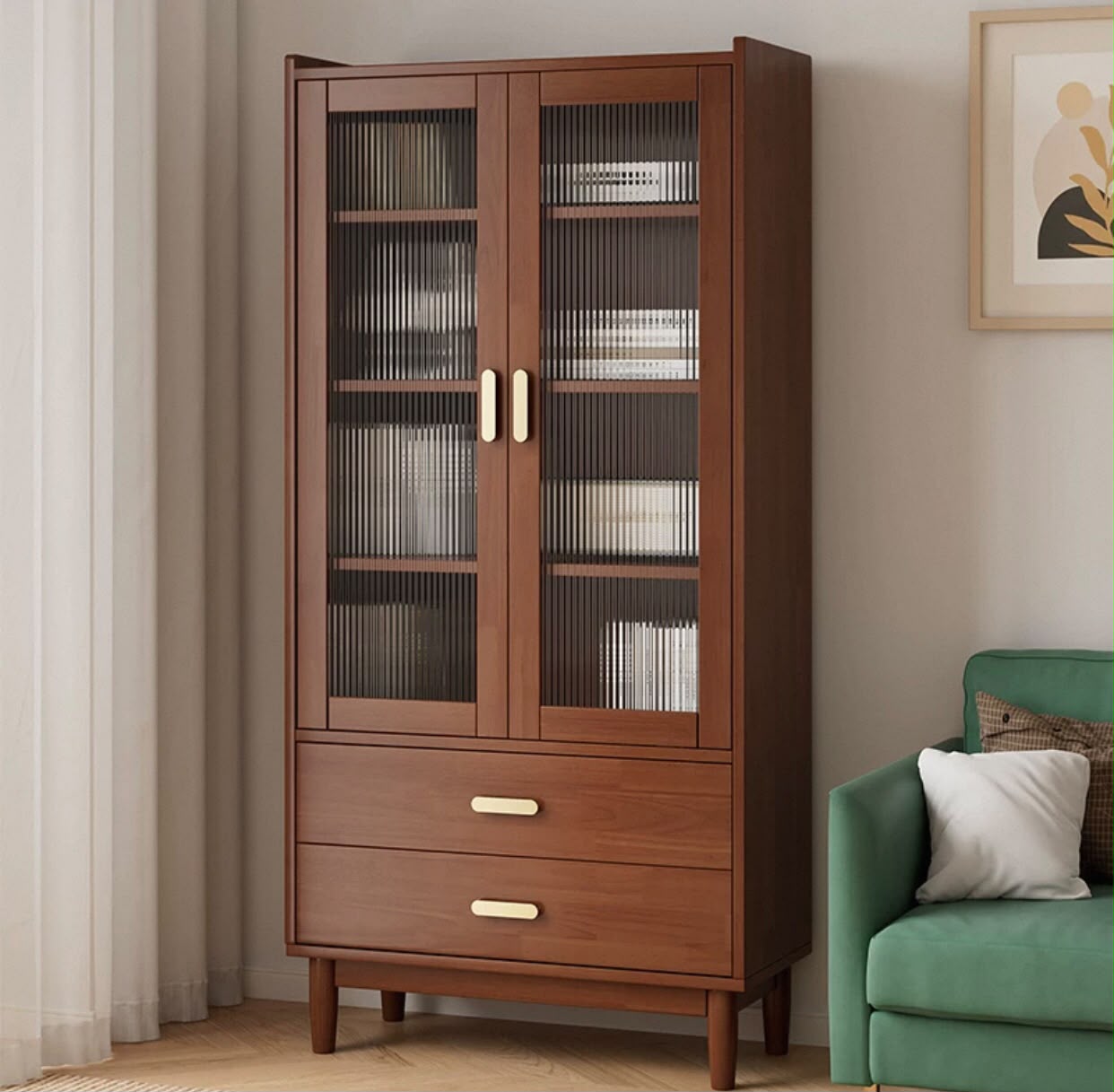 EZRA Glass Display Hutch Cabinet