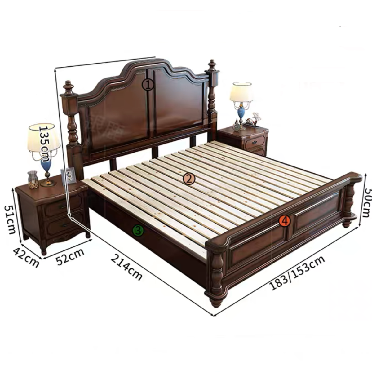 DENBY COURTYARD American Pure Solid Wood Bed Frame