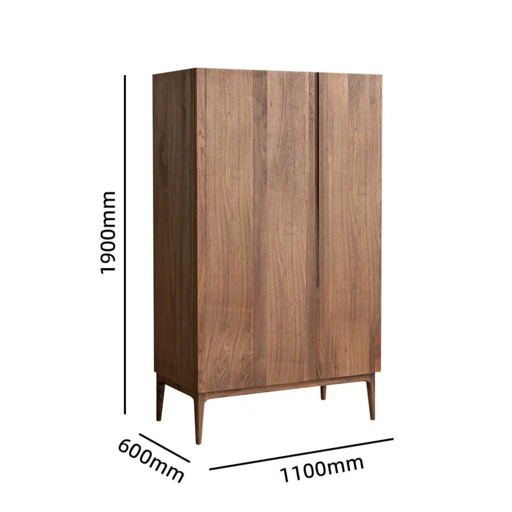 LINNEA COURTYARD Scandinavian Italian Dark Walnut Solid Wood Wardrobe