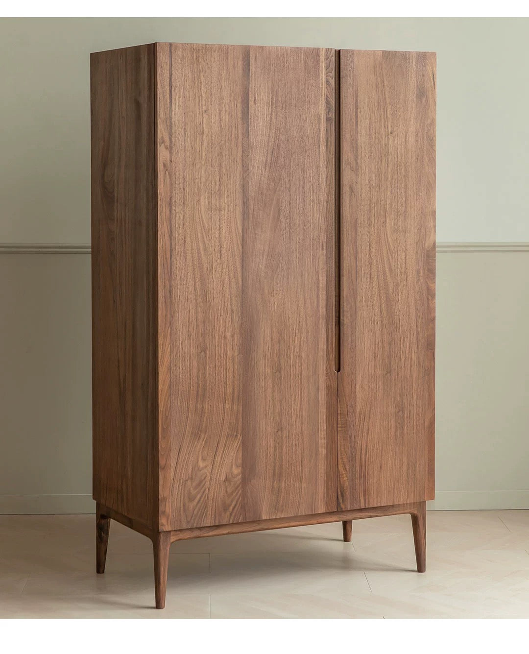 LINNEA COURTYARD Scandinavian Italian Dark Walnut Solid Wood Wardrobe