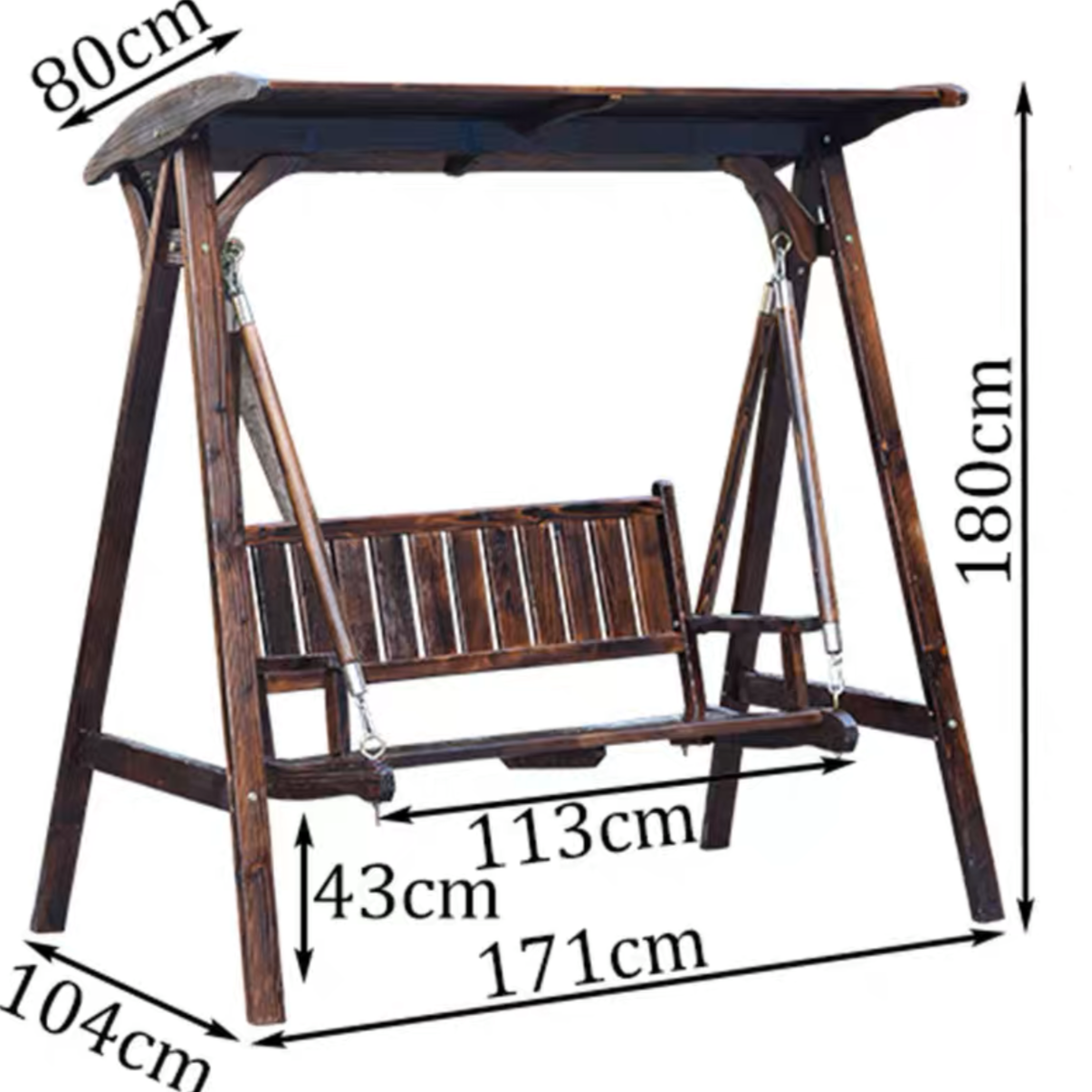 Danielle Solid Wood Swing 171 cm