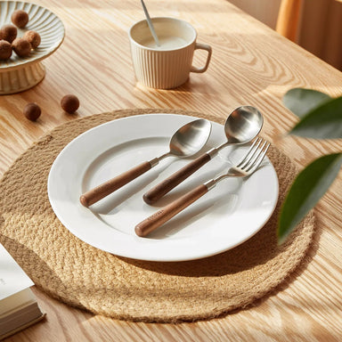 Japandi Walnut Wood 304 Stainless Steel Spoon and Fork 2IN1 Set WOODLAND