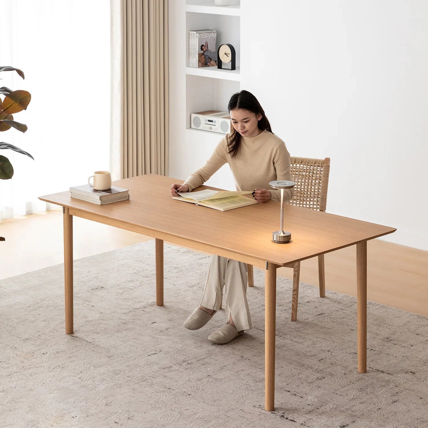 Minimalist Ash Wood Dining Table BOREL