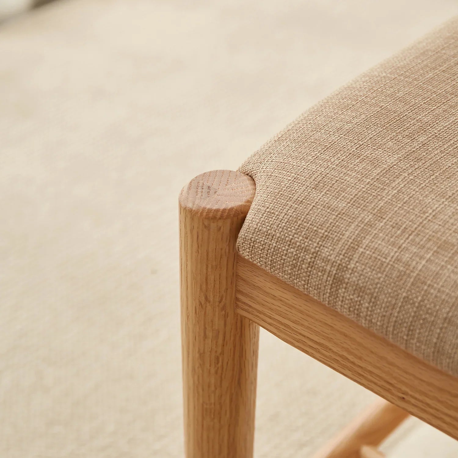 Scandinavian Oak Wood Shoe Changing Bench FUJI