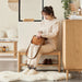 Scandinavian Oak Wood Shoe Changing Bench FUJI