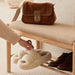 Scandinavian Oak Wood Shoe Changing Bench FUJI