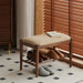 Japandi Oak Wood Shoe Changing Bench FUJI WALNUT