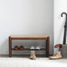 Japandi Oak Wood Shoe Changing Bench FUJI WALNUT