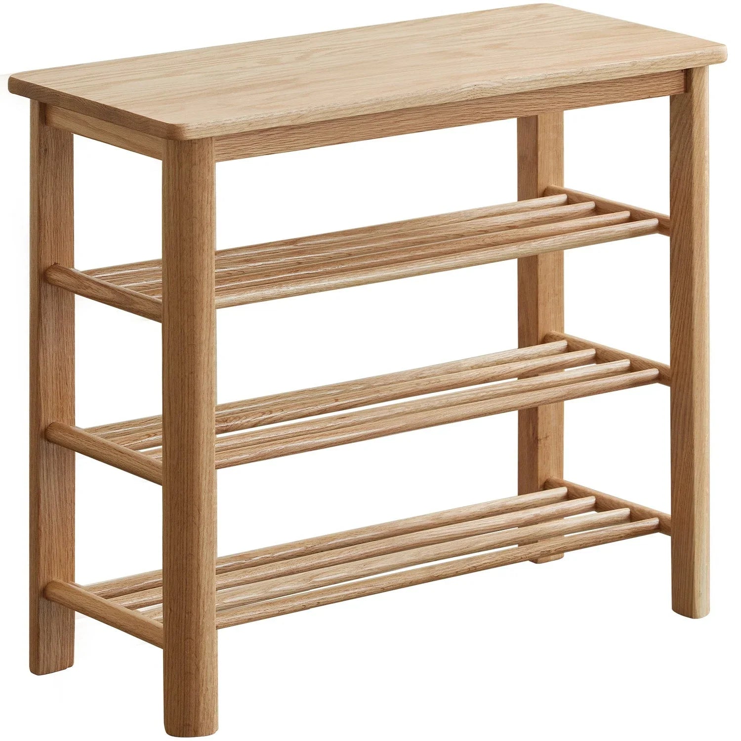 Scandinavian Oak Wood Shoe Shelf FUJI