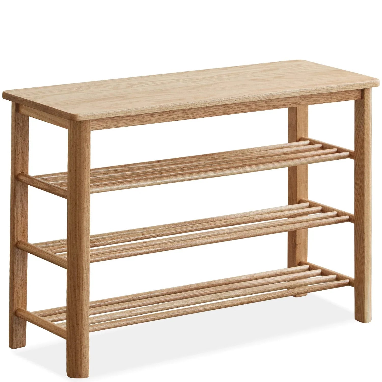 Scandinavian Oak Wood Shoe Shelf FUJI