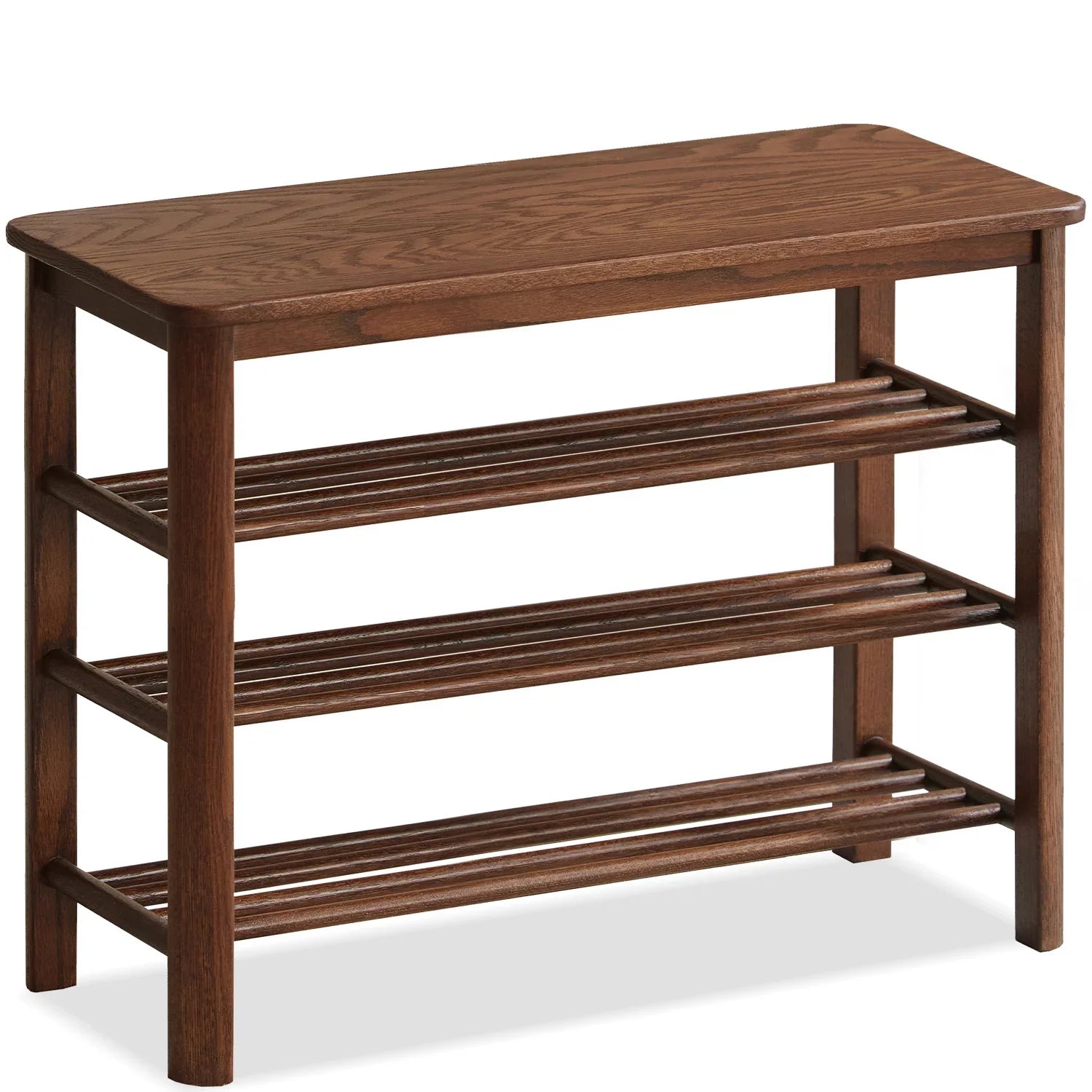 Japandi Oak Wood Shoe Shelf FUJI WALNUT