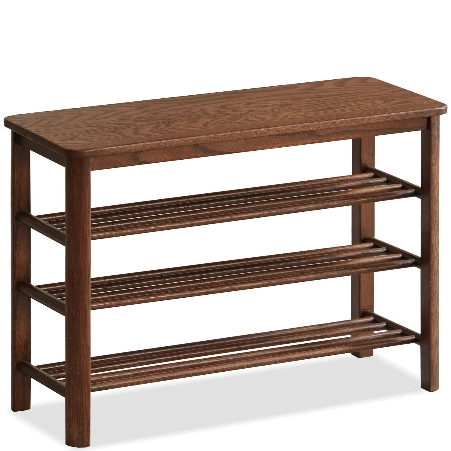 Japandi Oak Wood Shoe Shelf FUJI WALNUT
