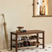 Japandi Oak Wood Shoe Shelf FUJI WALNUT