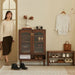 Japandi Oak Wood Shoe Shelf FUJI WALNUT
