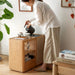 Scandinavian Oak Wood Wheel Tea Side Table VINE
