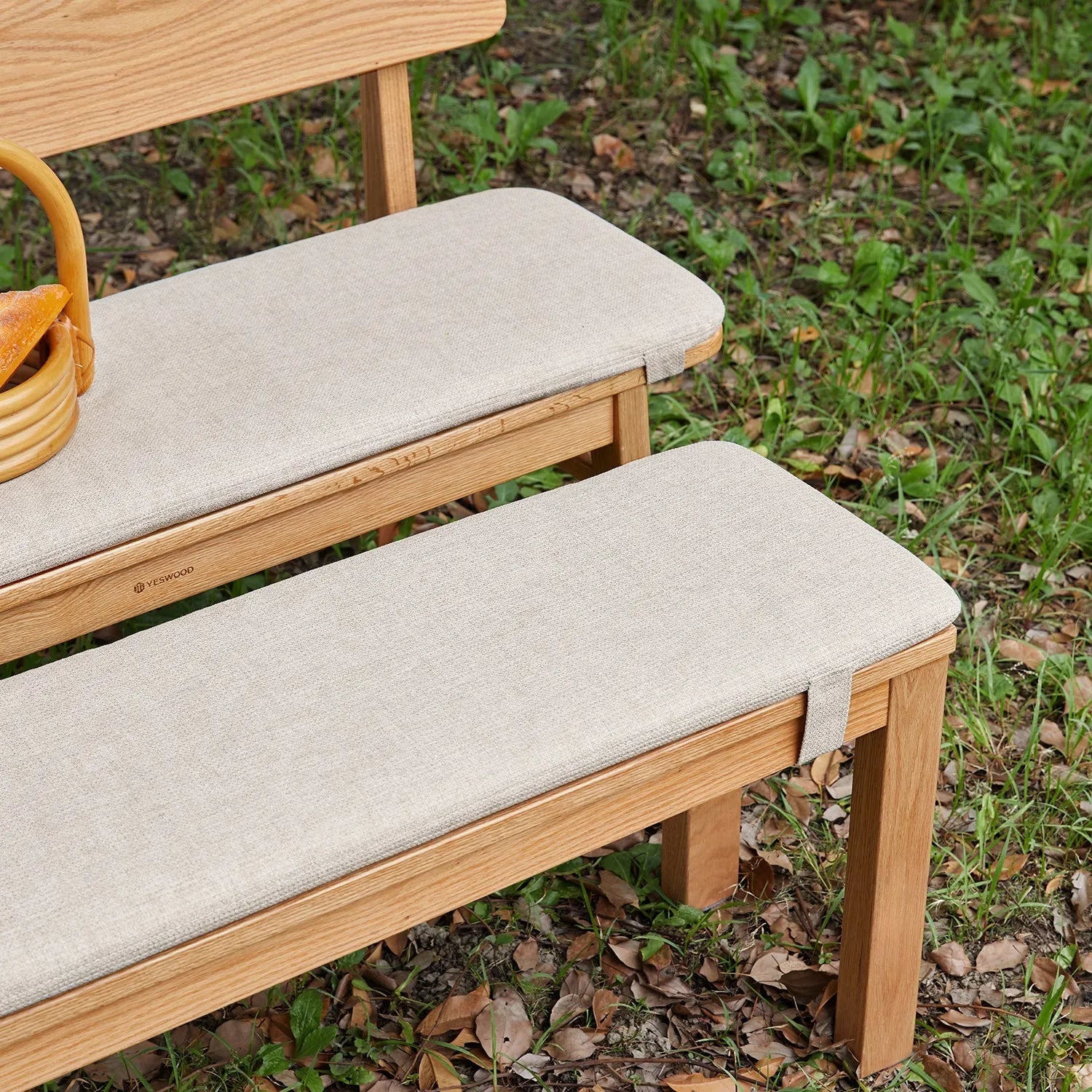 Scandinavian Removable Padded Bench Cushion CHEESE