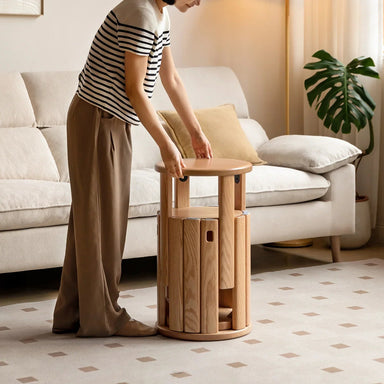 Scandinavian Rubber Wood Stackable Stool With Wheels FRIDAY