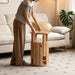 Scandinavian Rubber Wood Stackable Stool With Wheels FRIDAY