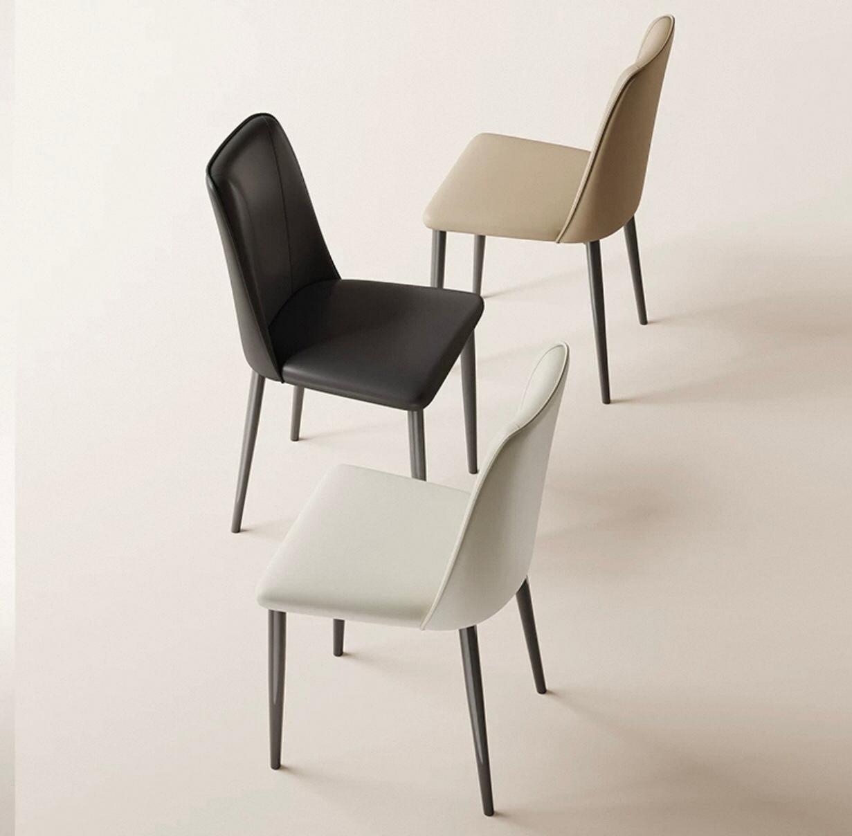 Sharon SHERATON Modern Minimalist Leather Dining Chairs Scandinavian Italian Design