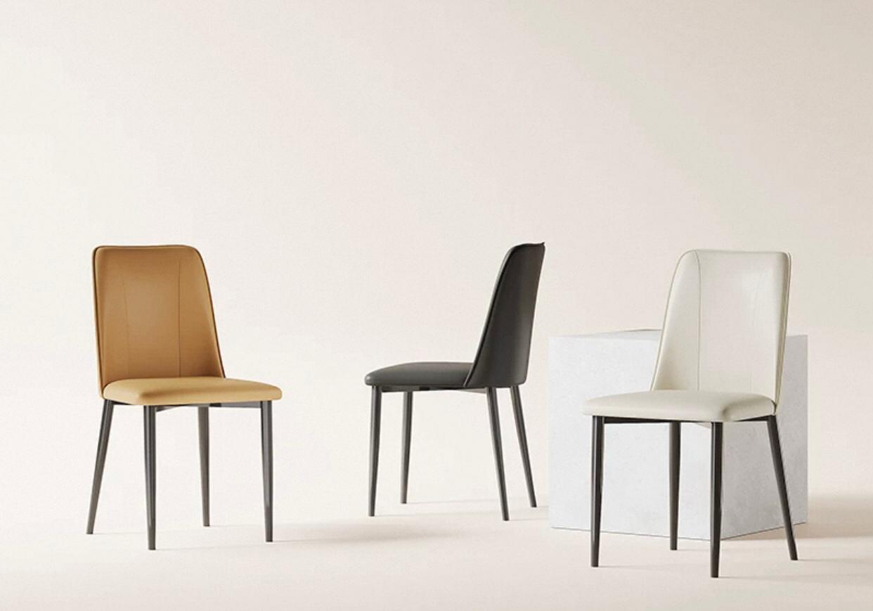 Sharon SHERATON Modern Minimalist Leather Dining Chairs Scandinavian Italian Design