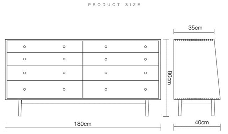 INGER COURTYARD Scandinavian Solid Wood Multi-Drawer Cabinet Chest of Drawers