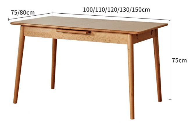 KRISTOFF COURTYARD Scandinavian Full Solid Wood Dining Table Extendable