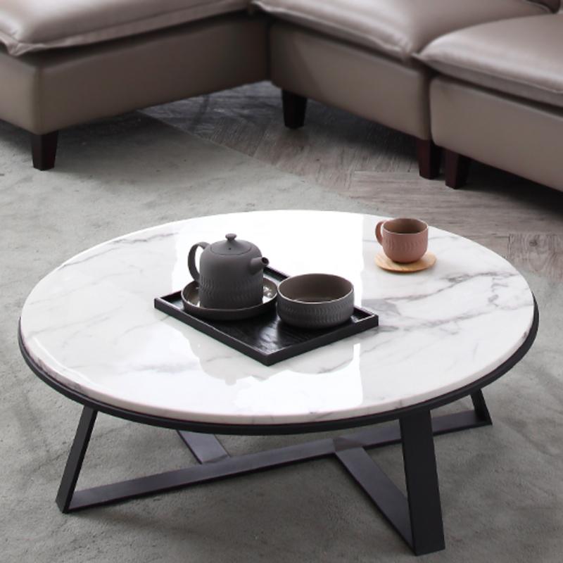 ELEANOR Round Oval Marble Coffee Table Set