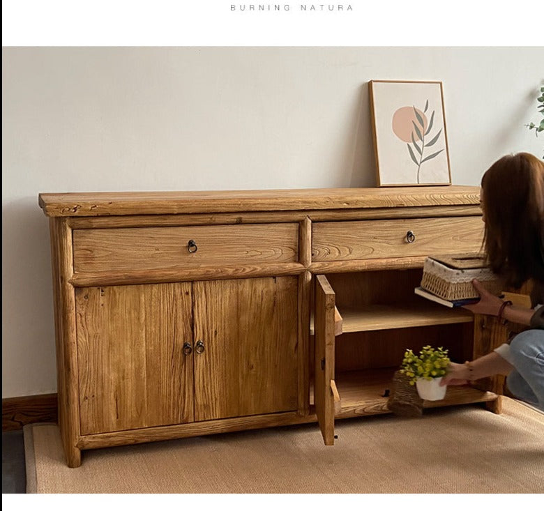 Autumn Recycle Solid Wood Buffet Sideboard Cabinet Old Elm