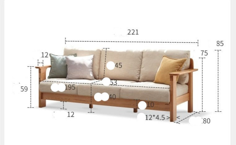 BENTLEY Nordic Modern Solid Wood Sofa