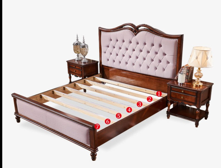 BOSTON HILTON American European Bed Hardwood King Size, Storage Drawers, Air Lift Storage