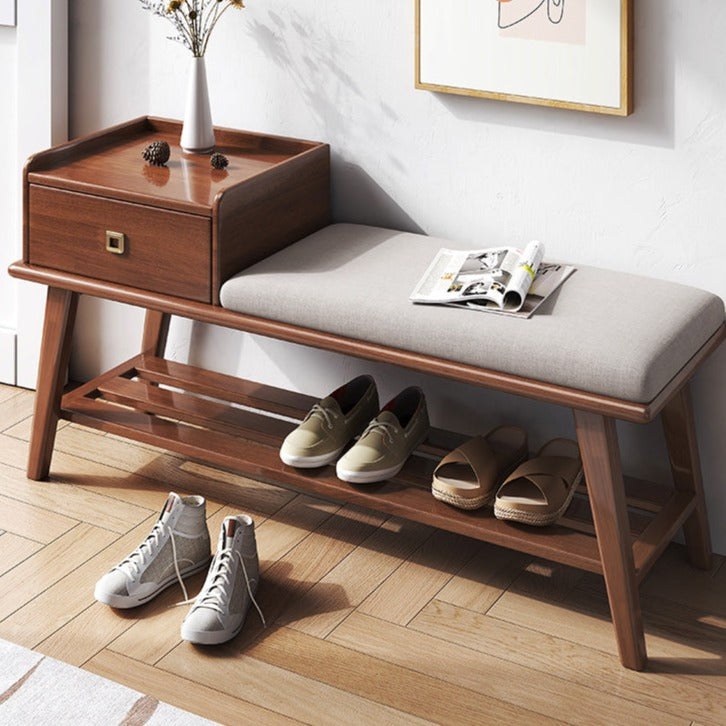 CASSIDY BELAIR Solid Wood Shoe Stool