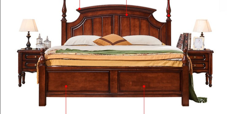 Mateo Boston Hilton Bed with carvings( Mahogany Colour ) Success